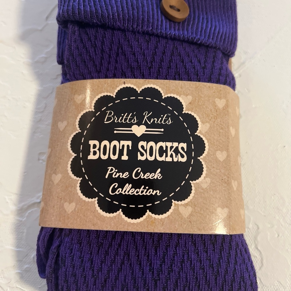 Britt's Knits Purple Boot Socks